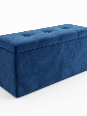 Baul Arcon en Terciopelo Deep Blue (1) Baúl Arcón en Terciopelo